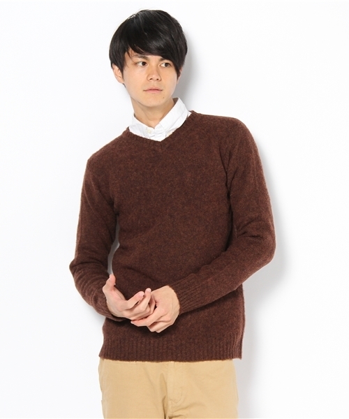 CIAOPANIC(チャオパニック)の「【Ciaopanic】 シェット起毛浅VP/OKNIT(ニット/セーター・メンズ・グレー/ワインレッド/ブラウン/ネイビー/オレンジ/マスタード/モスグリーン/グリーン/キャメル・MEDIUM/LARGE)」の3枚目の写真