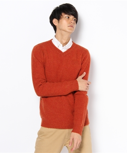 CIAOPANIC(チャオパニック)の「【Ciaopanic】 シェット起毛浅VP/OKNIT(ニット/セーター・メンズ・グレー/ワインレッド/ブラウン/ネイビー/オレンジ/マスタード/モスグリーン/グリーン/キャメル・MEDIUM/LARGE)」の9枚目の写真