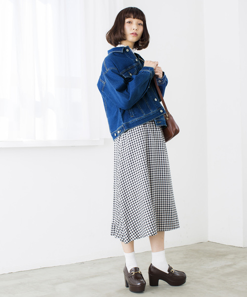 WEGO（ウィゴー）の「WEGO/ボリュームスリーブビッグシルエットデニムジャケット（デニムジャケット・レディース・インディゴブルー/ダークインディゴブルー・MEDIUM/LARGE）」の20枚目の写真