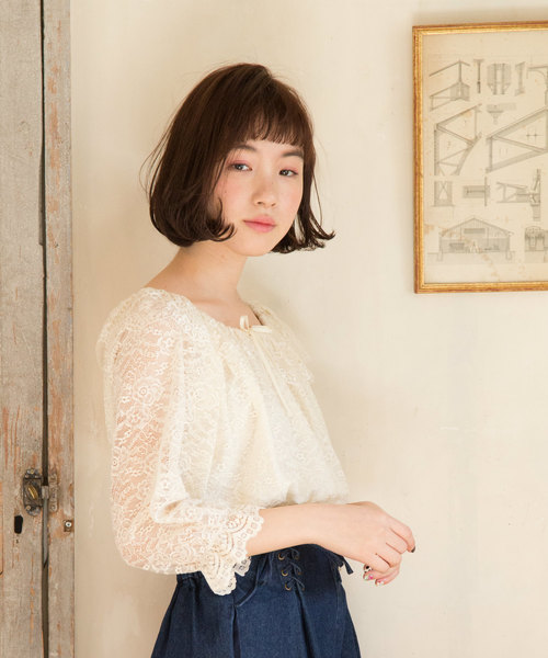 OLIVE des OLIVE（オリーブデオリーブ）の「レースオフショル プルオーバー（Tシャツ/カットソー・レディース・オフホワイト/ピンク/ブラック・FREE）」の13枚目の写真