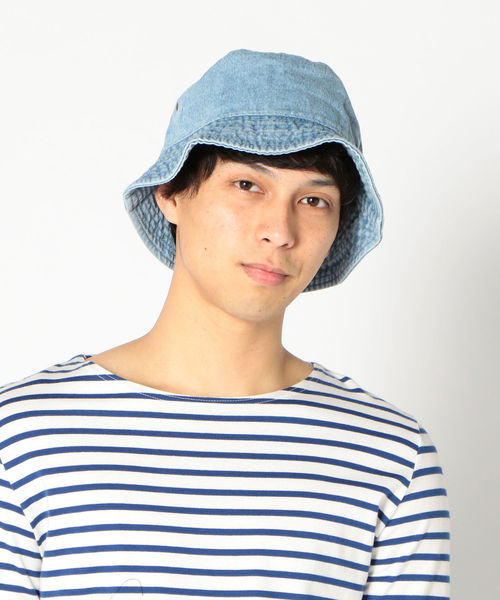 newhattan（ニューハッタン）の「NEWHATTAN: デニム バケットハット（ハット・メンズ・ライトブルー/ネイビー/ダークブルー・LARGE/MEDIUM）」の4枚目の写真