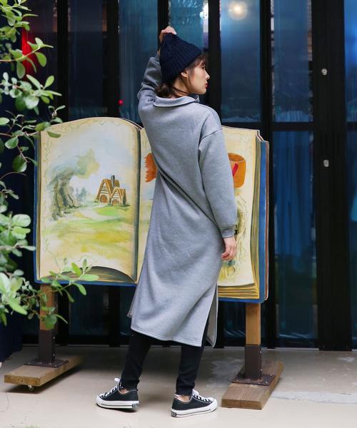 Doula Doula（ドゥーラドゥーラ）の「ハーフジップ スウェットワンピース（ワンピース・レディース・ブラック/ネイビー/グレー・FREE）」の6枚目の写真