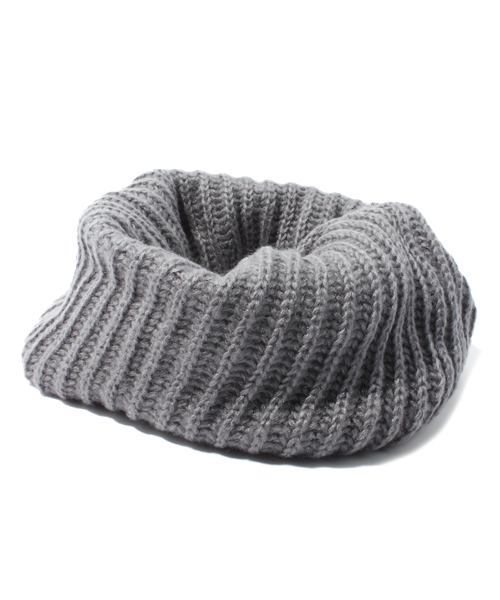 WEGO（ウィゴー）の「WEGO/ニットスヌード（ストール/ショール・メンズ・オフホワイト/ブラック/グレー/サックスブルー/ネイビー/ライトパープル/キャメル/レッド・FREE）」の4枚目の写真