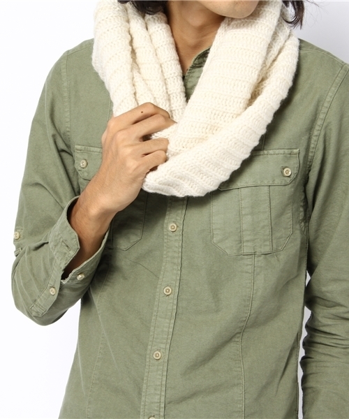 WEGO（ウィゴー）の「WEGO/ニットスヌード（ストール/ショール・メンズ・オフホワイト/ブラック/グレー/サックスブルー/ネイビー/ライトパープル/キャメル/レッド・FREE）」の9枚目の写真