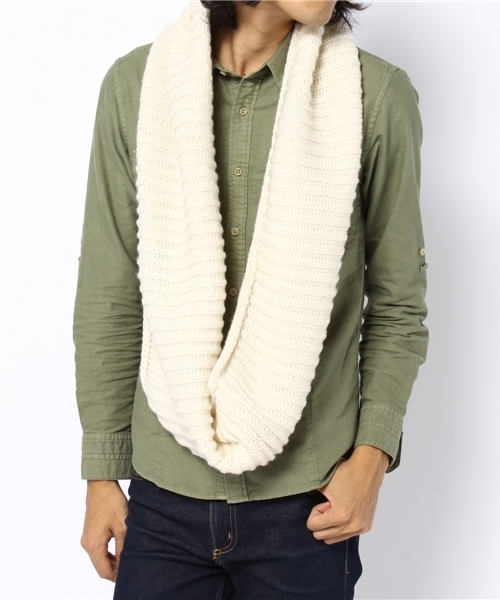 WEGO（ウィゴー）の「WEGO/ニットスヌード（ストール/ショール・メンズ・オフホワイト/ブラック/グレー/サックスブルー/ネイビー/ライトパープル/キャメル/レッド・FREE）」の10枚目の写真