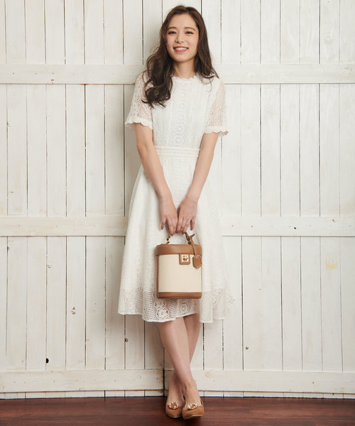Noela ノエラ　何学レースワンピ美人百花 andGIRL 雑誌掲載　M Noela ノエラ 何学レースワンピ美人百花 andGIRL 雑誌掲載 M