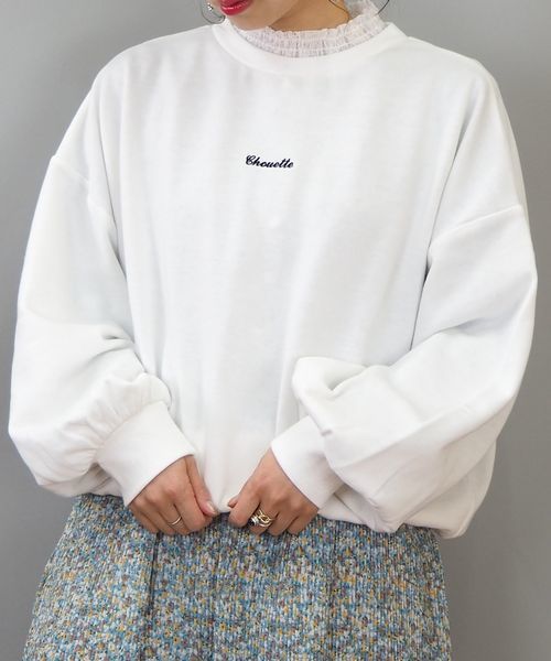 tiptop(ティップトップ)の「レース衿刺繍ロゴスウェットプルオーバー(スウェット・レディース・ブラック/ベージュ/オフホワイト・FREE)」の9枚目の写真