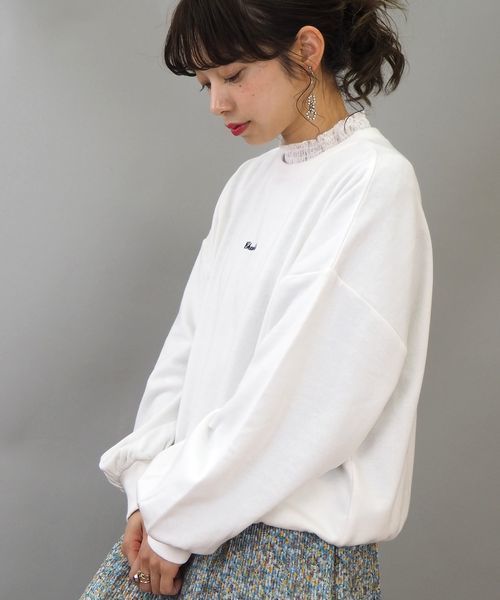 tiptop(ティップトップ)の「レース衿刺繍ロゴスウェットプルオーバー(スウェット・レディース・ブラック/ベージュ/オフホワイト・FREE)」の10枚目の写真