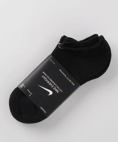 NIKE(ナイキ)の「NIKE ナイキ 3P EVERYDAY ノーショウ ソックス SX7673-010 BLACK(ソックス/靴下・メンズ・ブラック・MEDIUM/LARGE/X-LARGE/SMALL)」の2枚目の写真