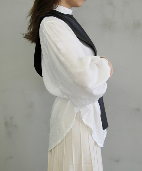 select MOCA（セレクトモカ）の「ディフォメーションフェイクレザーベスト（ベスト・レディース・ブラック/ベージュ・FREE）」の8枚目の写真