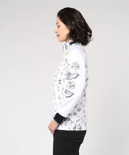 le coq sportif（ルコックスポルティフ）の「「ルコックスポルティフ×マギー」コラボモデル ウォームアップジャケット QMWNJF00MA（ジャージ・レディース・ホワイト/ブラウン・M/L/XL）」の4枚目の写真