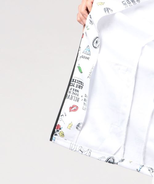 le coq sportif（ルコックスポルティフ）の「「ルコックスポルティフ×マギー」コラボモデル ウォームアップジャケット QMWNJF00MA（ジャージ・レディース・ホワイト/ブラウン・M/L/XL）」の6枚目の写真
