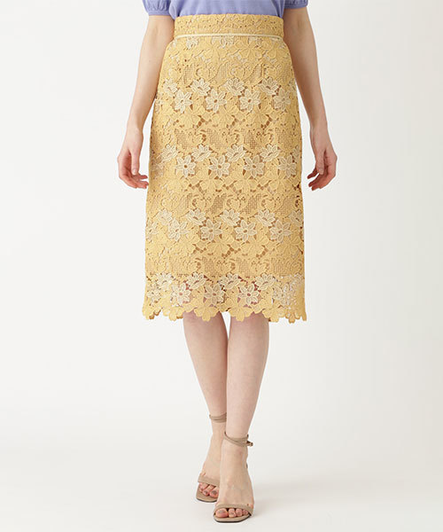 JILLSTUART(ジルスチュアート)の「◆エリーレースペンシルスカート(スカート)」|イエロー