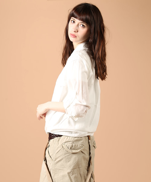 goa(ゴア)の「2wayボーイズシャツ(シャツ/ブラウス・レディース・アイボリー/ベージュ/カーキ・FREE)」の4枚目の写真