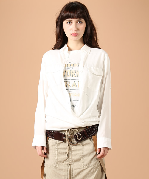 goa(ゴア)の「2wayボーイズシャツ(シャツ/ブラウス・レディース・アイボリー/ベージュ/カーキ・FREE)」の6枚目の写真