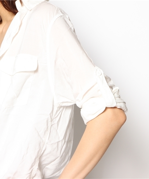 goa(ゴア)の「2wayボーイズシャツ(シャツ/ブラウス・レディース・アイボリー/ベージュ/カーキ・FREE)」の11枚目の写真