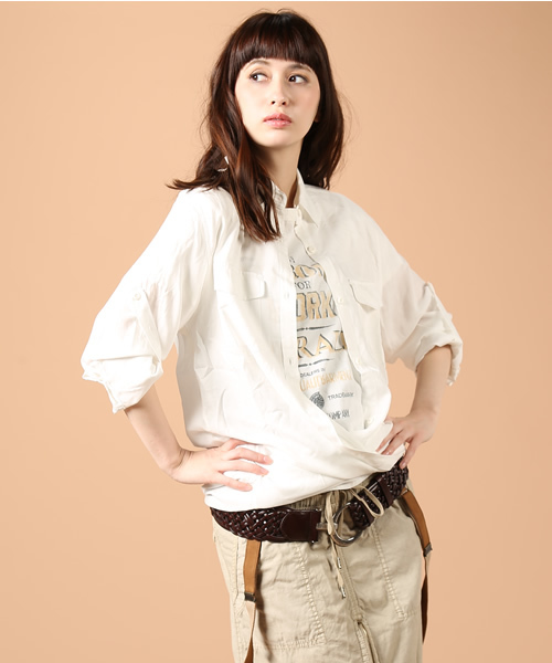 goa(ゴア)の「2wayボーイズシャツ(シャツ/ブラウス・レディース・アイボリー/ベージュ/カーキ・FREE)」の14枚目の写真