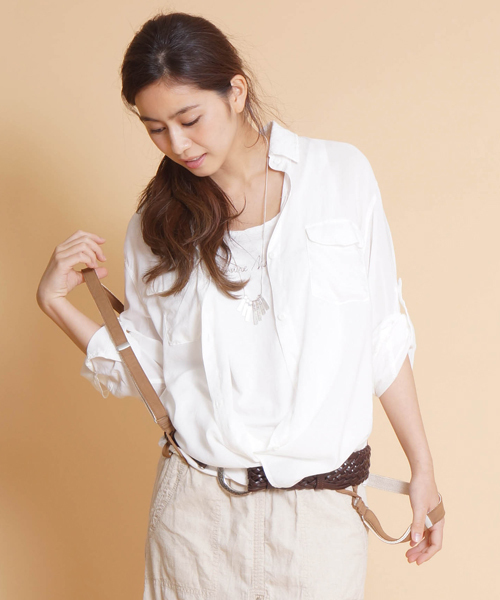 goa(ゴア)の「2wayボーイズシャツ(シャツ/ブラウス・レディース・アイボリー/ベージュ/カーキ・FREE)」の15枚目の写真