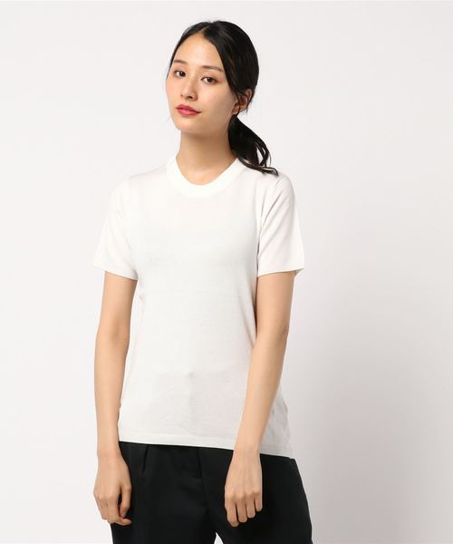 AMERICAN HOLIC（アメリカンホリック）の「クルーネック半袖ニットプルオーバー＊（ニット/セーター・レディース・ブラック系その他4/ピンク/イエロー/ブルー/その他7/ブラック/ベージュ/オフホワイト・L/M）」の13枚目の写真