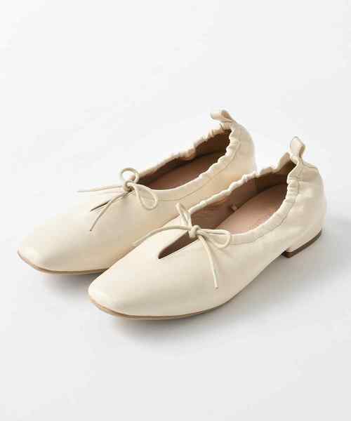 one after another NICE CLAUP（ワンアフターアナザーナイスクラップ）の「リボンつきバブーシュ（バレエシューズ・レディース・アイボリー/ピンクベージュ/レオパード・SMALL/MEDIUM/LARGE）」の5枚目の写真