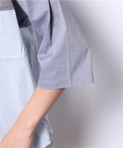 AMERICAN RAG CIE（アメリカンラグシー）の「AMERICAN RAG CIE クレイジーパターンプルオーバーシャツ 107-ANJ-M141-SH109∴（Tシャツ/カットソー・メンズ・ホワイト/ブルー・1/2）」の9枚目の写真