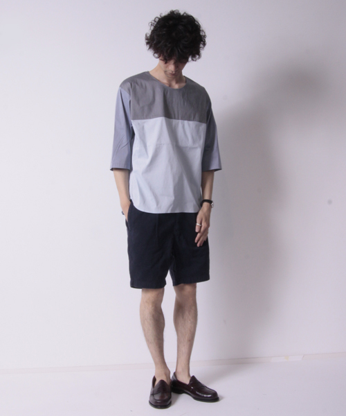 AMERICAN RAG CIE（アメリカンラグシー）の「AMERICAN RAG CIE クレイジーパターンプルオーバーシャツ 107-ANJ-M141-SH109∴（Tシャツ/カットソー・メンズ・ホワイト/ブルー・1/2）」の13枚目の写真