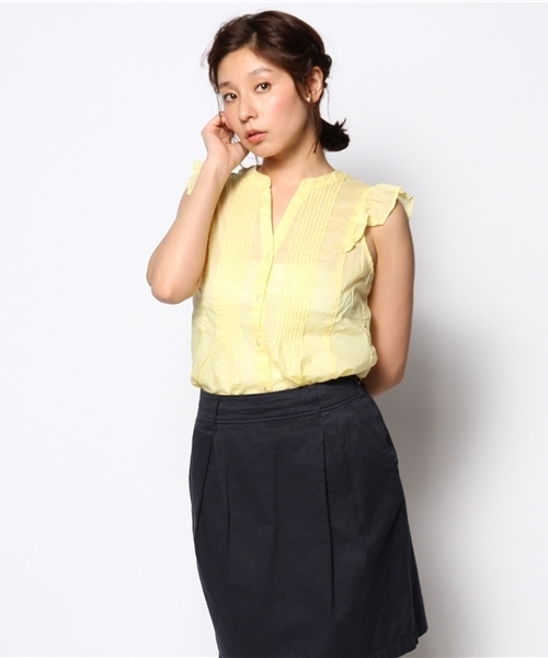 laboratory work(ラボラトリーワーク)の「80ローンピンタックブラウス(シャツ/ブラウス・レディース・オフホワイト/ライトイエロー/ピンク/ネイビー・MEDIUM)」の3枚目の写真