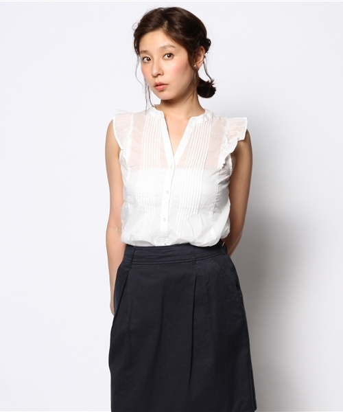 laboratory work(ラボラトリーワーク)の「80ローンピンタックブラウス(シャツ/ブラウス・レディース・オフホワイト/ライトイエロー/ピンク/ネイビー・MEDIUM)」の1枚目の写真