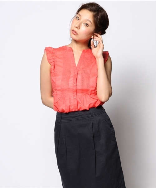 laboratory work(ラボラトリーワーク)の「80ローンピンタックブラウス(シャツ/ブラウス・レディース・オフホワイト/ライトイエロー/ピンク/ネイビー・MEDIUM)」の4枚目の写真