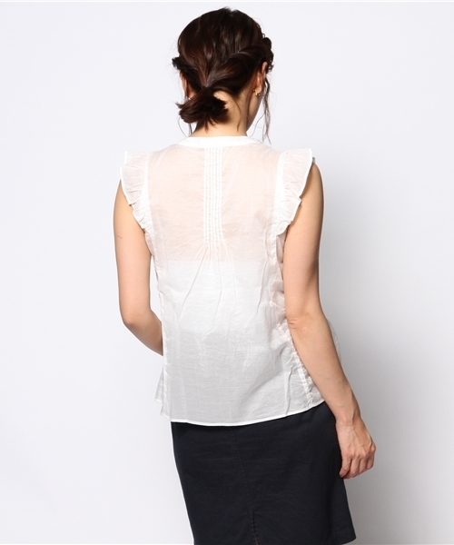 laboratory work(ラボラトリーワーク)の「80ローンピンタックブラウス(シャツ/ブラウス・レディース・オフホワイト/ライトイエロー/ピンク/ネイビー・MEDIUM)」の8枚目の写真