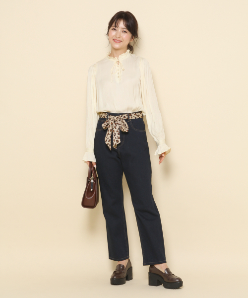 Heather(ヘザー)の「サテンドット2WAYブラウス 856634(シャツ/ブラウス・レディース・ホワイト/アイボリー/ブラウン・FREE)」の11枚目の写真