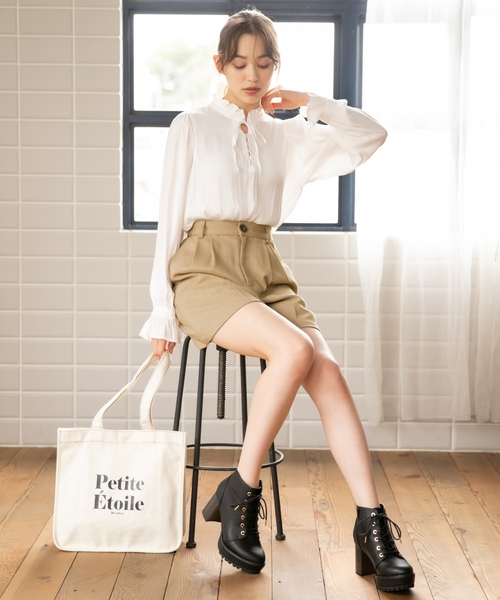 Heather(ヘザー)の「サテンドット2WAYブラウス 856634(シャツ/ブラウス・レディース・ホワイト/アイボリー/ブラウン・FREE)」の15枚目の写真