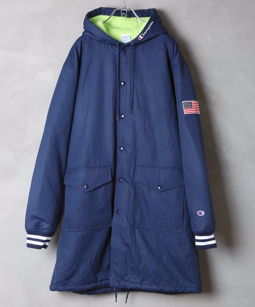 Champion(チャンピオン)の「【CHAMPION/チャンピオン】撥水フーデッドコート C3-Q603 中綿入り 星条旗 ワッペン バックプリント(その他アウター・メンズ・ベージュ/ネイビー・MEDIUM/LARGE/X-LARGE)」の3枚目の写真