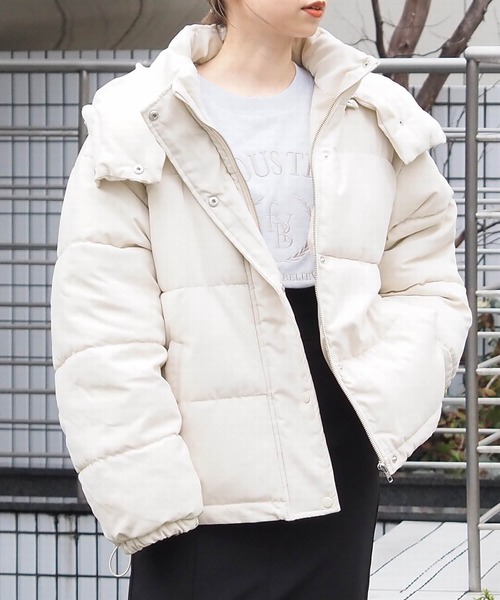 tiptop(ティップトップ)の「【選べる2タイプ】ファイバーダウンフードコート【web限定Lサイズあり】(ダウンジャケット/コート・レディース・ブラック/ピンク/アイボリー/A/ベージュ/キナリ/スミクロ/ブルー/オフホワイト・FREE/L)」の21枚目の写真