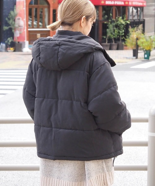 tiptop(ティップトップ)の「【選べる2タイプ】ファイバーダウンフードコート【web限定Lサイズあり】(ダウンジャケット/コート・レディース・ブラック/ピンク/アイボリー/A/ベージュ/キナリ/スミクロ/ブルー/オフホワイト・FREE/L)」の14枚目の写真