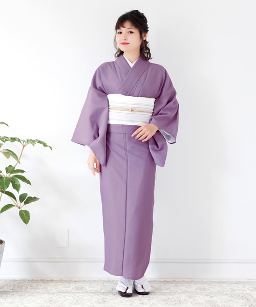 KYOETSU（キョウエツ）の「レディース洗える色無地袷着物（着物・レディース・ブラック/ダークブラウン/ネイビー/グレー/ピンク/ブルー/グリーン/ライトグリーン/ダークパープル/ライトイエロー/ローズ/アンティークゴールド/ダークネイビー/ライトパープル/スモークピンク/グレイッシュベージュ・TL/S/M/L/BL）」の11枚目の写真