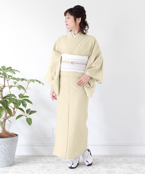 KYOETSU（キョウエツ）の「レディース洗える色無地袷着物（着物・レディース・ブラック/ダークブラウン/ネイビー/グレー/ピンク/ブルー/グリーン/ライトグリーン/ダークパープル/ライトイエロー/ローズ/アンティークゴールド/ダークネイビー/ライトパープル/スモークピンク/グレイッシュベージュ・TL/S/M/L/BL）」の12枚目の写真