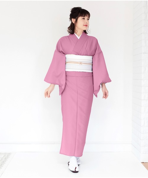 KYOETSU（キョウエツ）の「レディース洗える色無地袷着物（着物・レディース・ブラック/ダークブラウン/ネイビー/グレー/ピンク/ブルー/グリーン/ライトグリーン/ダークパープル/ライトイエロー/ローズ/アンティークゴールド/ダークネイビー/ライトパープル/スモークピンク/グレイッシュベージュ・TL/S/M/L/BL）」の15枚目の写真