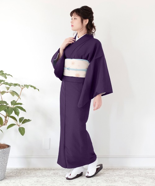 KYOETSU（キョウエツ）の「レディース洗える色無地袷着物（着物・レディース・ブラック/ダークブラウン/ネイビー/グレー/ピンク/ブルー/グリーン/ライトグリーン/ダークパープル/ライトイエロー/ローズ/アンティークゴールド/ダークネイビー/ライトパープル/スモークピンク/グレイッシュベージュ・TL/S/M/L/BL）」の10枚目の写真
