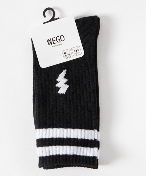 WEGO(ウィゴー)の「WEGO/イナズマワンポイントラインソックス(ソックス/靴下・レディース・ホワイト/ブラック・FREE)」の3枚目の写真