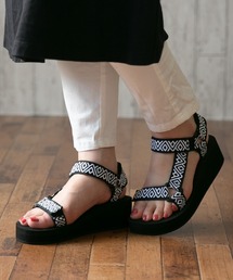 menue | ウェッジソール 面ファスナー スポーツ サンダル 5cmヒール(サンダル)