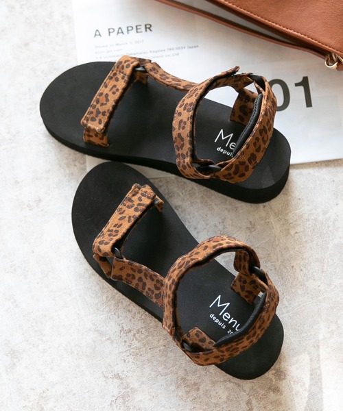 menue(メヌエ)の「ウェッジソール 面ファスナー スポーツ サンダル 5cmヒール(サンダル・レディース・ホワイト/ブラック/グレー/その他/ホワイト系その他/ピンクベージュ/レオパード/チャコールグレー/ブラウン系その他・LL/3L/XS/XXS/S/M/L/XXXS)」の12枚目の写真