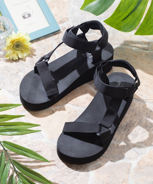 menue(メヌエ)の「ウェッジソール 面ファスナー スポーツ サンダル 5cmヒール(サンダル・レディース・ホワイト/ブラック/グレー/その他/ホワイト系その他/ピンクベージュ/レオパード/チャコールグレー/ブラウン系その他・LL/3L/XS/XXS/S/M/L/XXXS)」の18枚目の写真