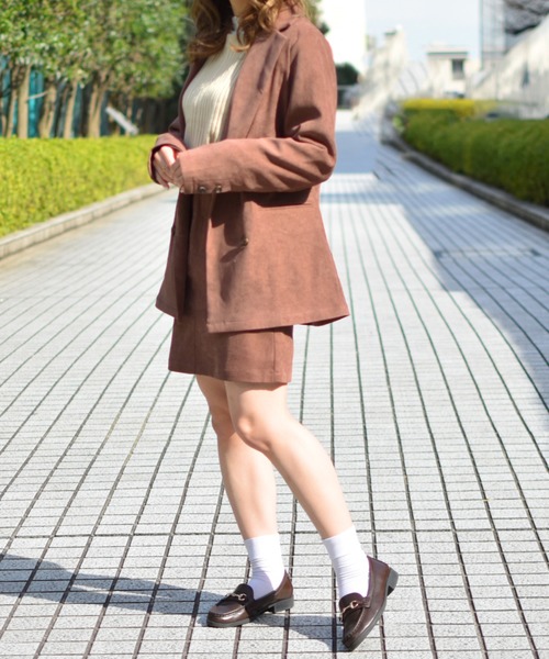 PairPair(ペアペア)の「ダブルテーラードジャケット(セットアップ)(テーラードジャケット・レディース・ライトベージュ/ブルーグレー/モカ・FREE)」の13枚目の写真