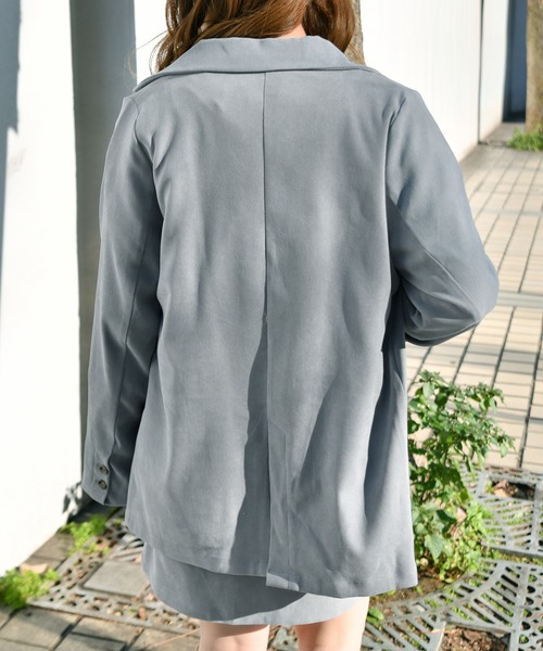 PairPair(ペアペア)の「ダブルテーラードジャケット(セットアップ)(テーラードジャケット・レディース・ライトベージュ/ブルーグレー/モカ・FREE)」の20枚目の写真