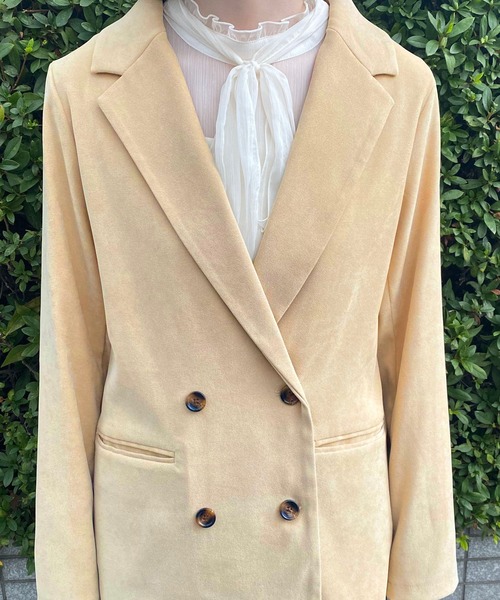 PairPair(ペアペア)の「ダブルテーラードジャケット(セットアップ)(テーラードジャケット・レディース・ライトベージュ/ブルーグレー/モカ・FREE)」の22枚目の写真