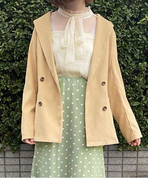 PairPair(ペアペア)の「ダブルテーラードジャケット(セットアップ)(テーラードジャケット・レディース・ライトベージュ/ブルーグレー/モカ・FREE)」の10枚目の写真