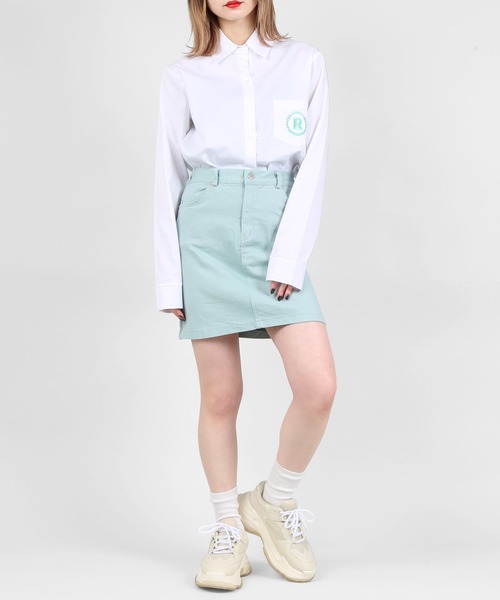 DING（ディング）の「DING/ワンポイント刺繍シャツ（シャツ/ブラウス・レディース・ホワイト/ピンク/グリーン・FREE）」の19枚目の写真