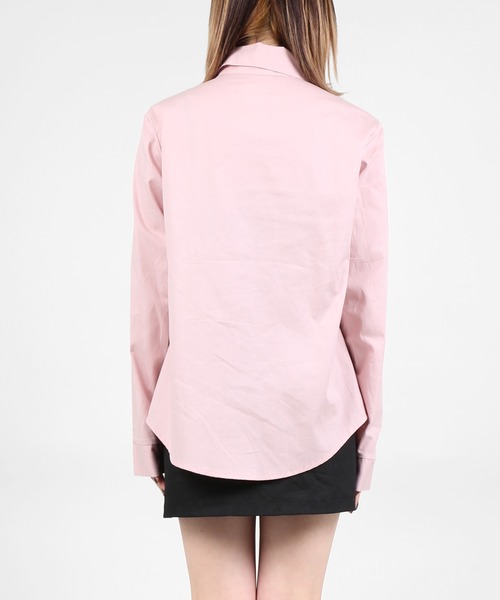 DING（ディング）の「DING/ワンポイント刺繍シャツ（シャツ/ブラウス・レディース・ホワイト/ピンク/グリーン・FREE）」の4枚目の写真