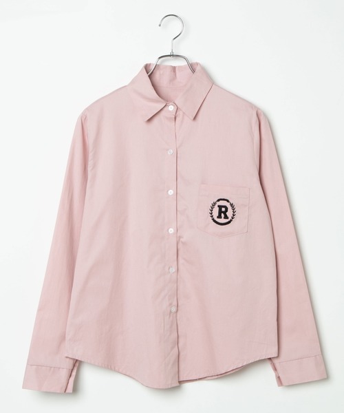 DING（ディング）の「DING/ワンポイント刺繍シャツ（シャツ/ブラウス・レディース・ホワイト/ピンク/グリーン・FREE）」の14枚目の写真